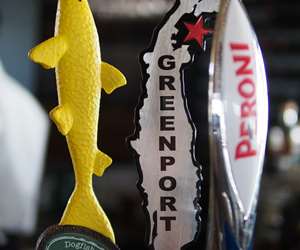 tap handles featuring local breweries
