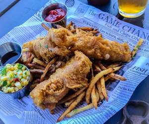 fried fish and french frys platter