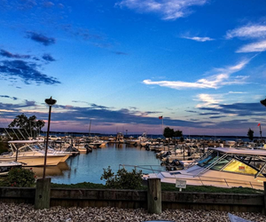 sunset over the marina